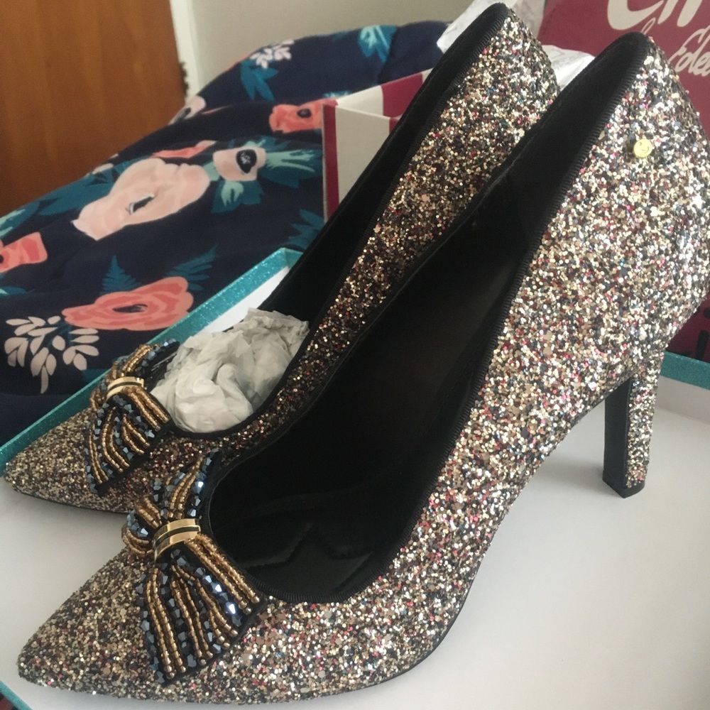 Multi color sparkle heels